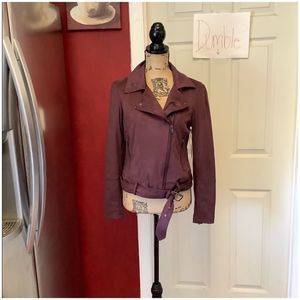 Nwt kaari blue burgundy faux suede jacket size medium